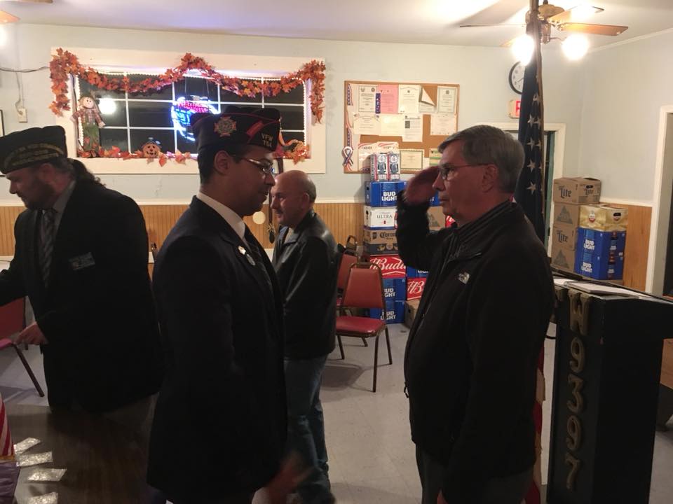 Our District 7/Post Commander Gam Rosa visiting and installing new Members at the Pat Ledoux VFW Post 9397 in Hampden, MA.